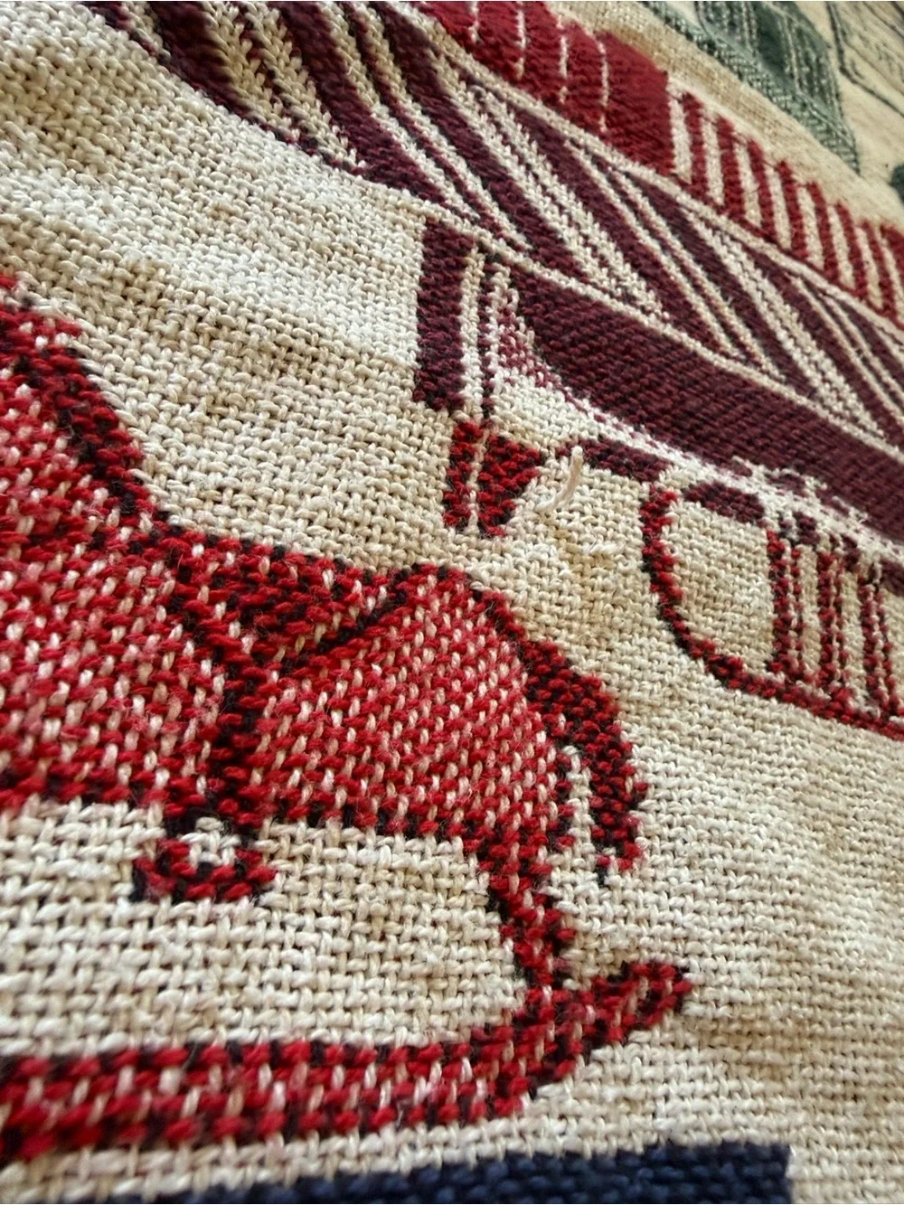Grandmacore Americana duck, spices flag Woven Tapestry Throw Blanket.